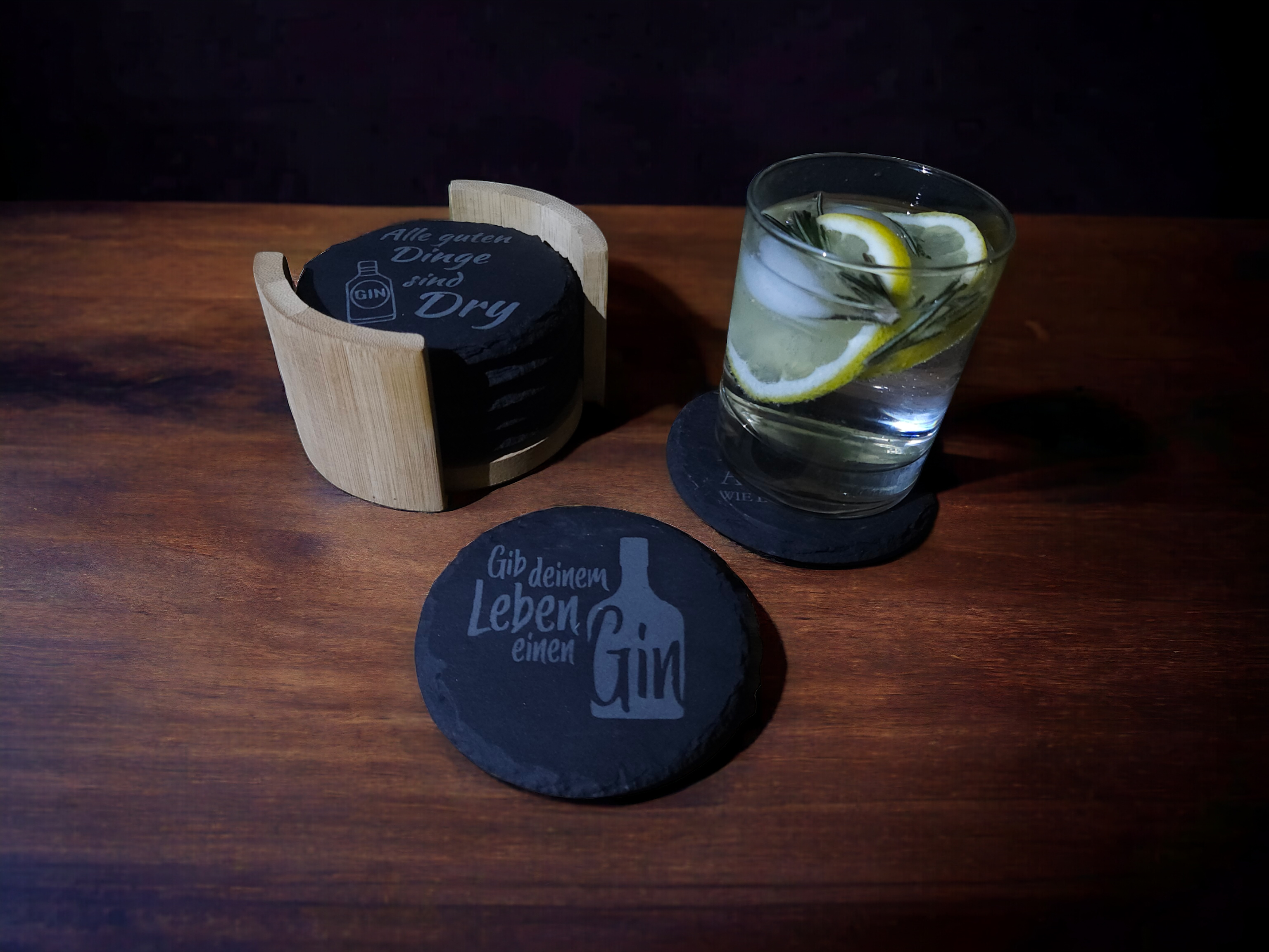 Untersetzer Schiefer Gin