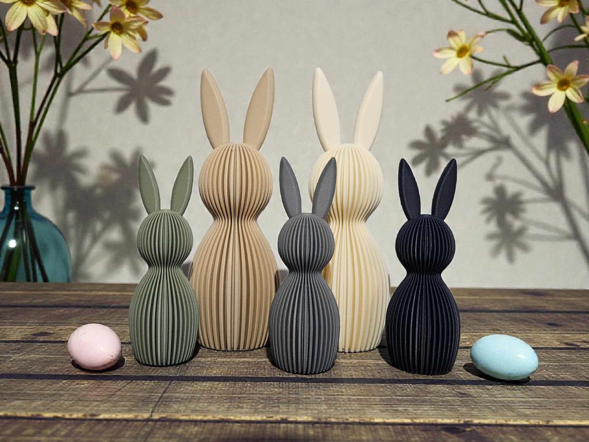 3D-gedruckter Osterhase in moderner Optik