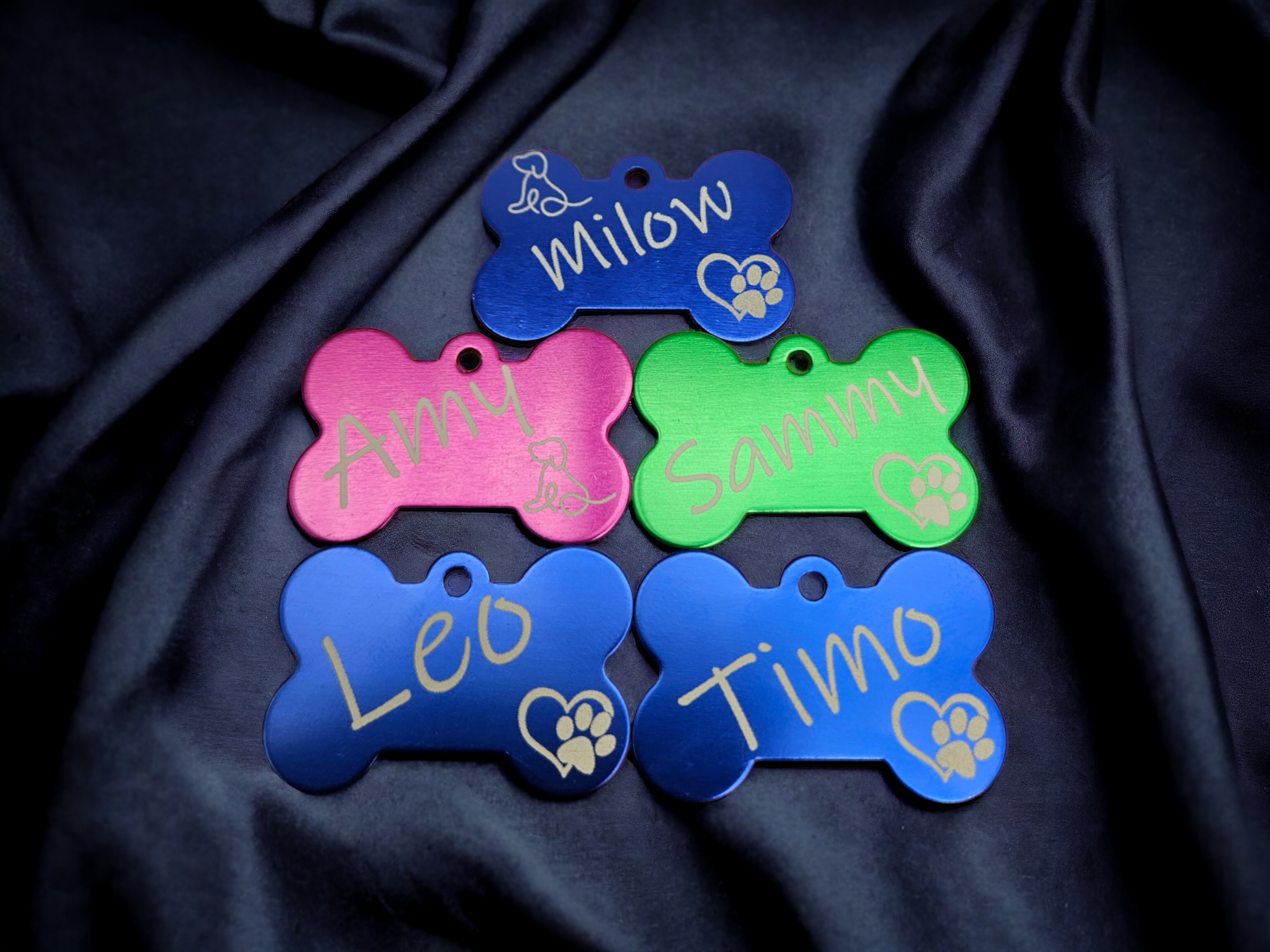 Personalisierte Aluminium-Hundemarke mit Lasergravur